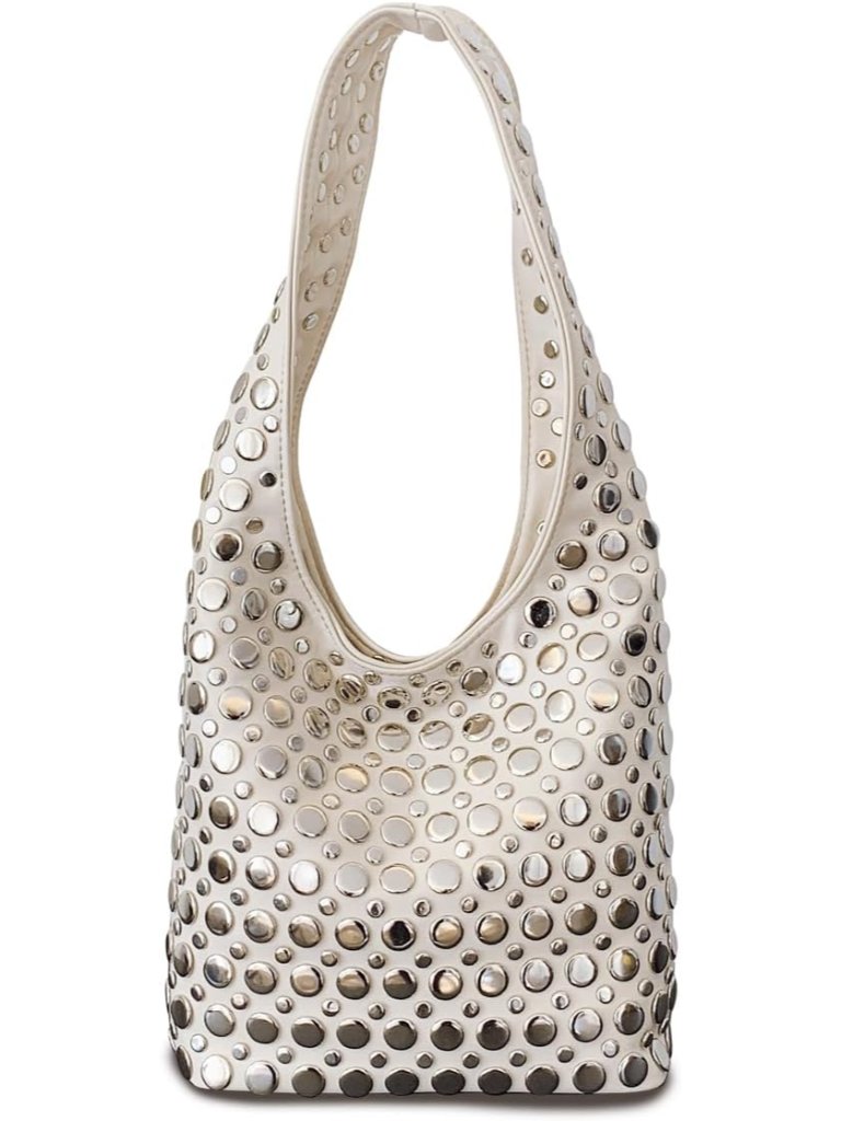 Y2k Hobo Shoulder Bag Punk Studded Top Handle Bag For Women Tote Handbag Fall Tr
